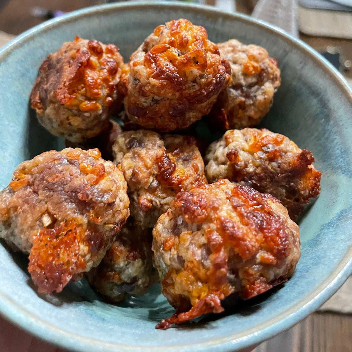 Sausage Balls in serving bowl