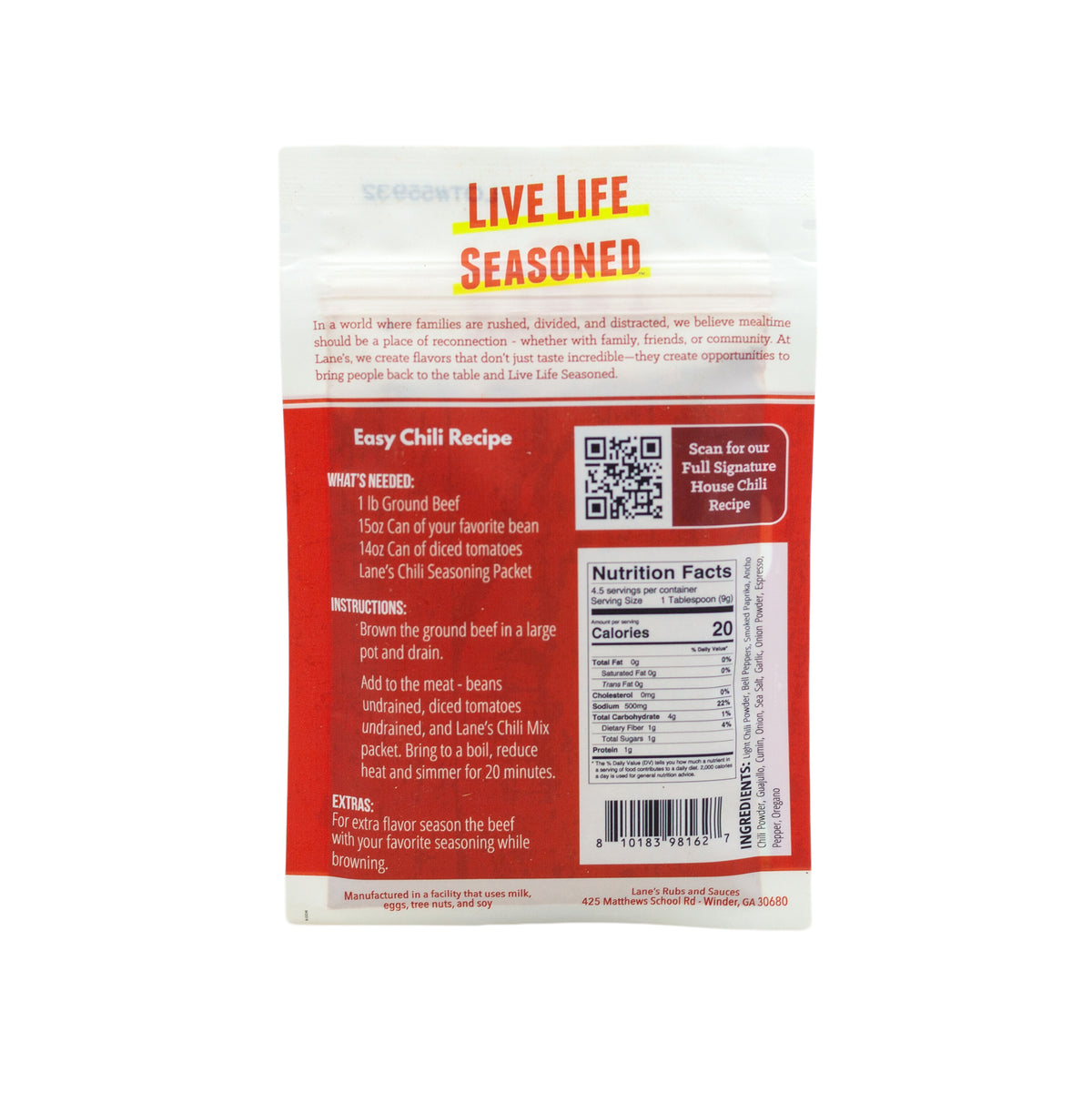 Lane's Original Chili Mix