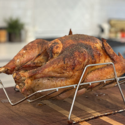 Juicy Thanksgiving turkey prepared with Lane's Turkey Brine Kit