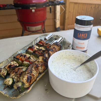 Greek Chicken Kabobs & Homemade Tzatziki