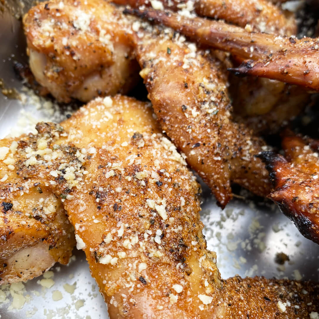Brined Garlic Parmesan Wings