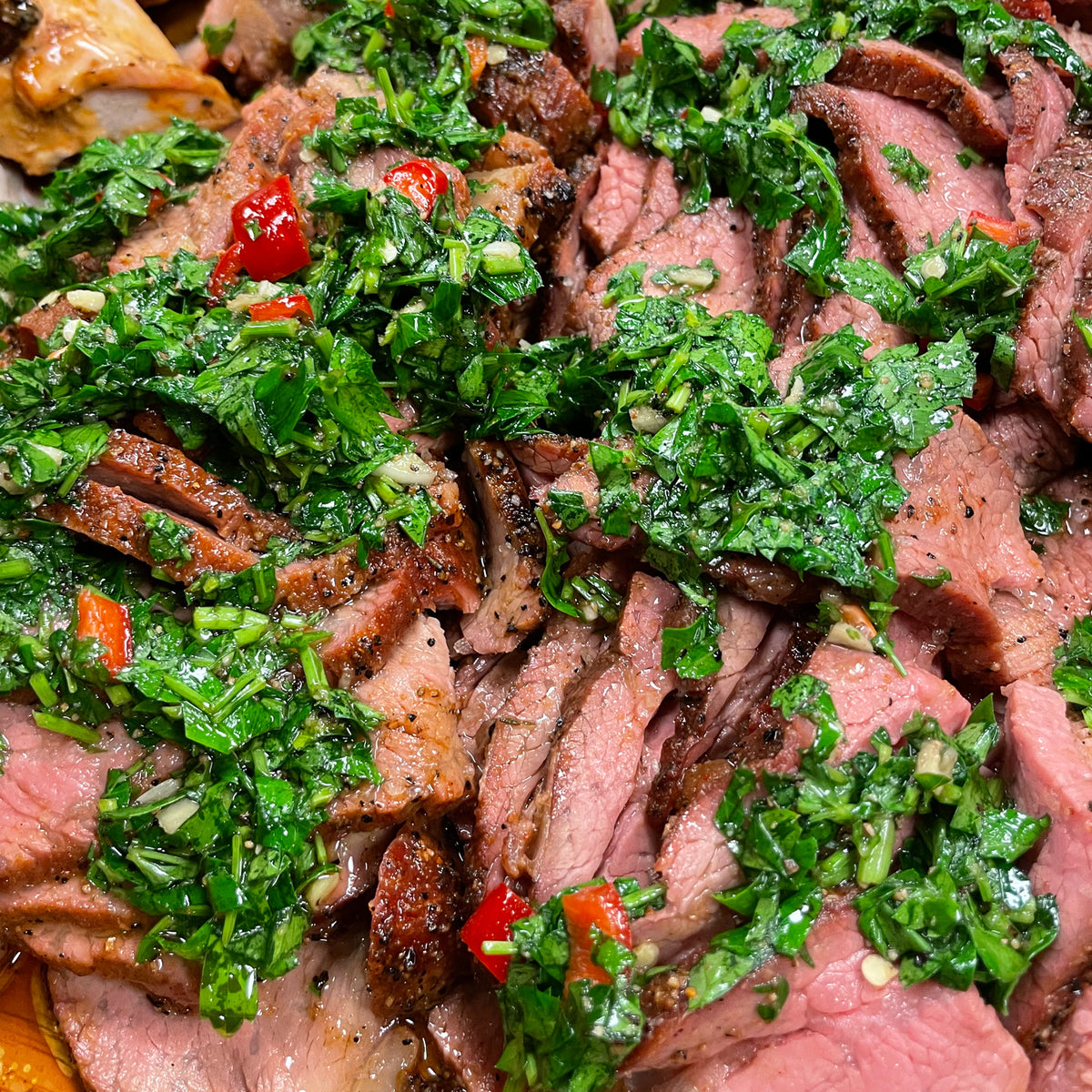 Smoked Tri-tip Steak with Chimichurri