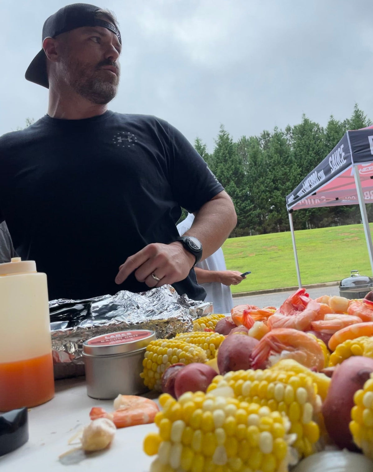 Ryan Lane fixing up a low country boil