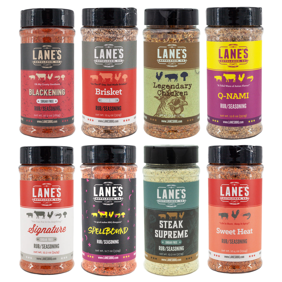 Lane's Most Popular 8 Rubs Set