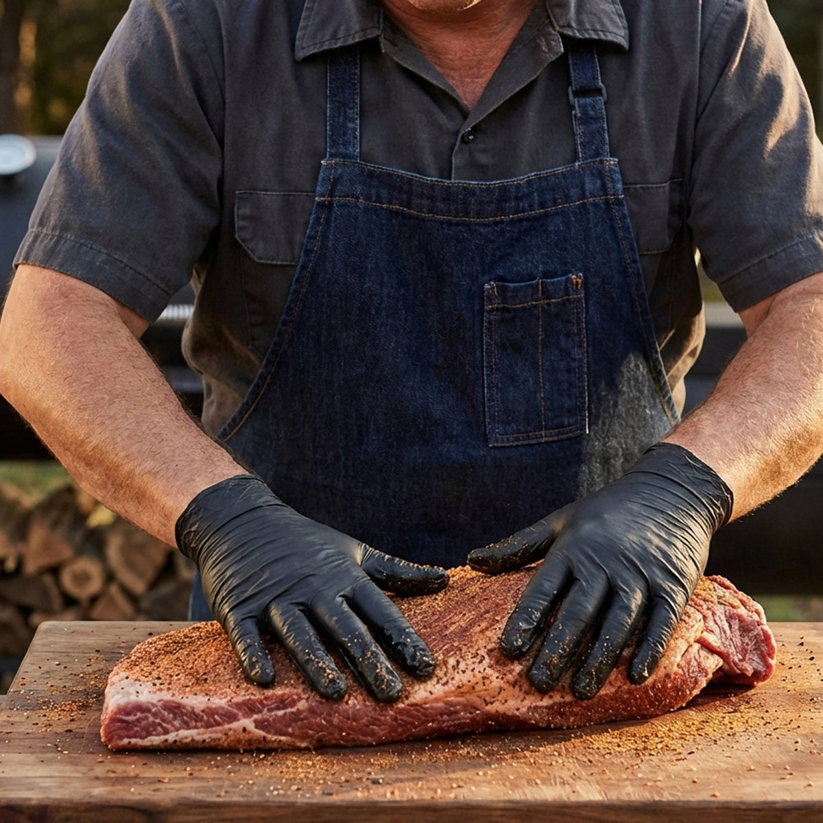 Black Nitrile BBQ Gloves - 100 Count Box