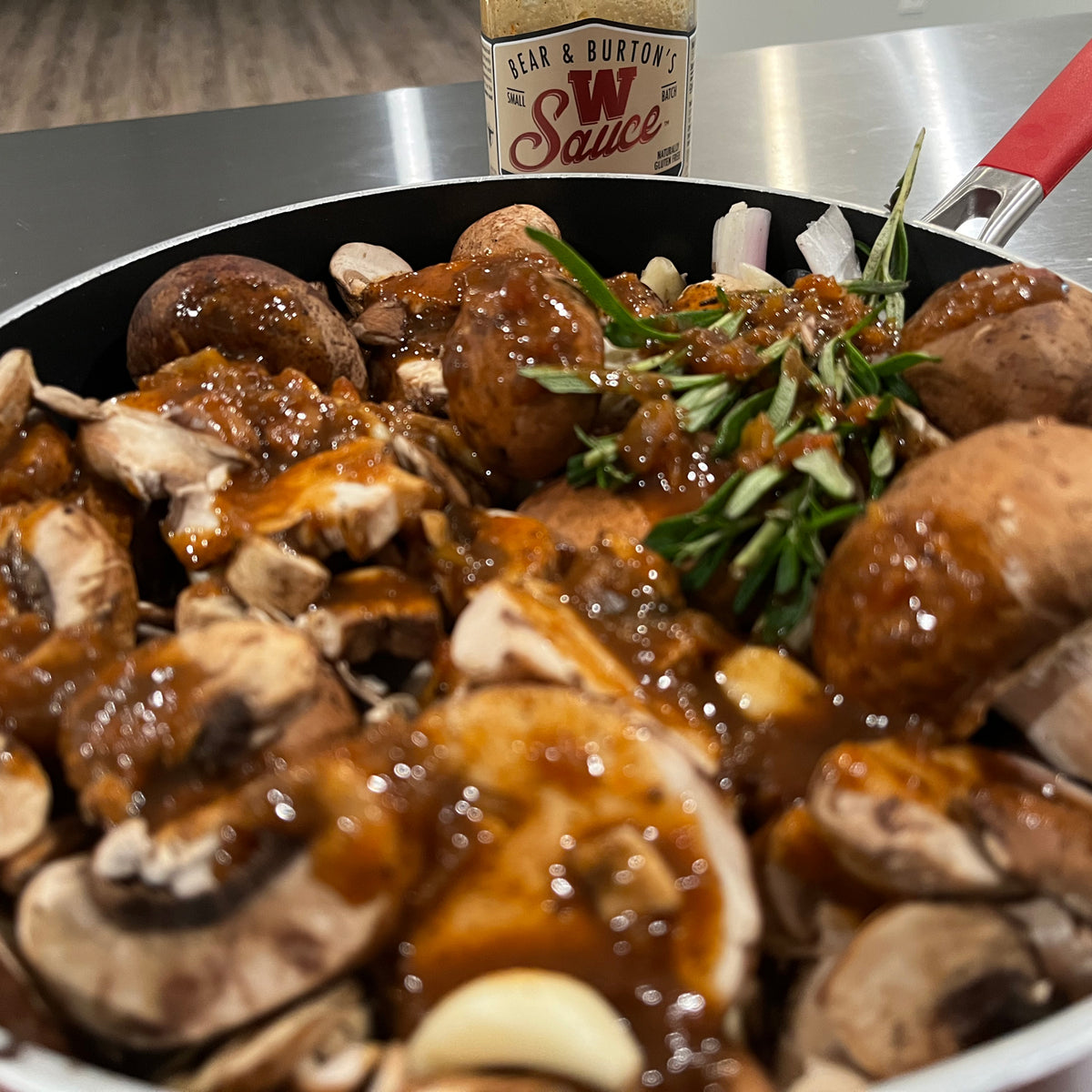 The W Sauce on Mushrooms and Vegetables